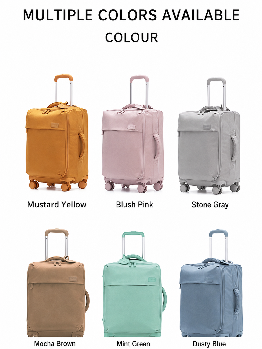 Lightweight Waterproof Oxford Front-Opening Spinner Luggage
