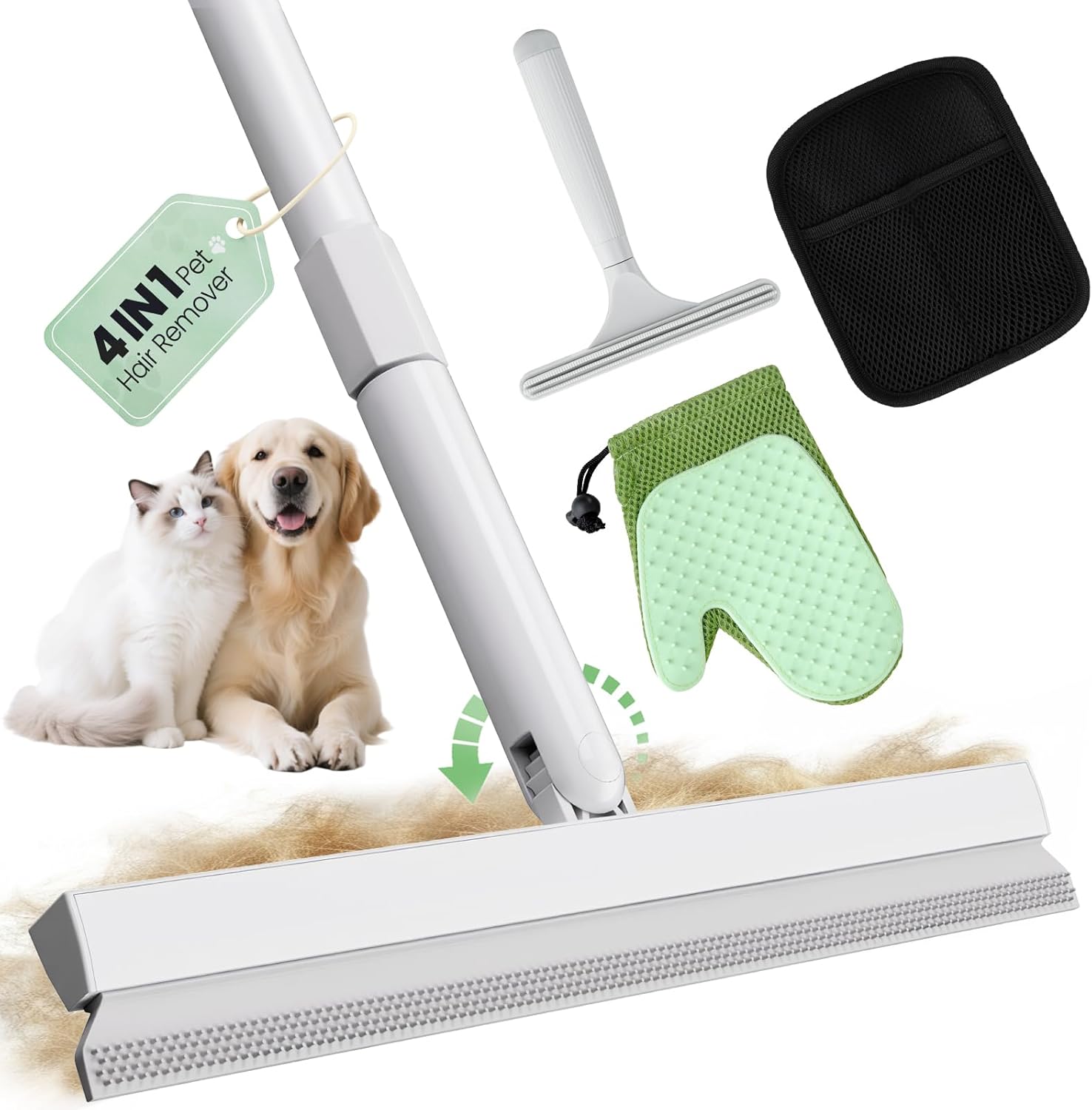 4-in-1 adjustable pet hair remover kit