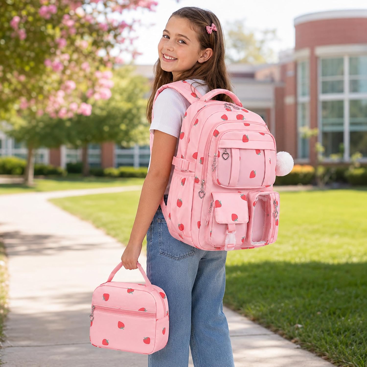 3-Piece Girls School Backpack Set with Lunch Bag & Pencil Case - product image 8