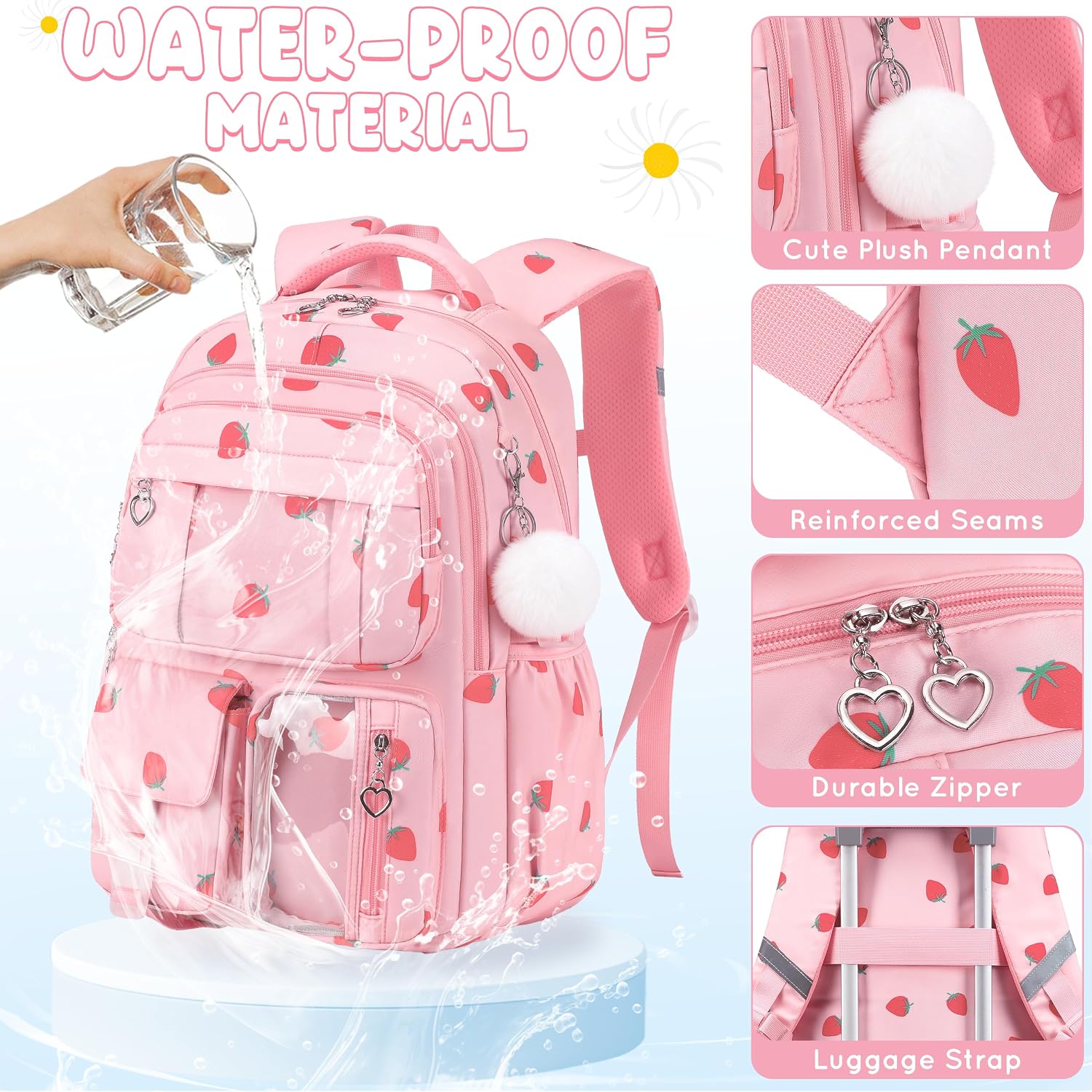 3-Piece Girls School Backpack Set with Lunch Bag & Pencil Case - product image 4