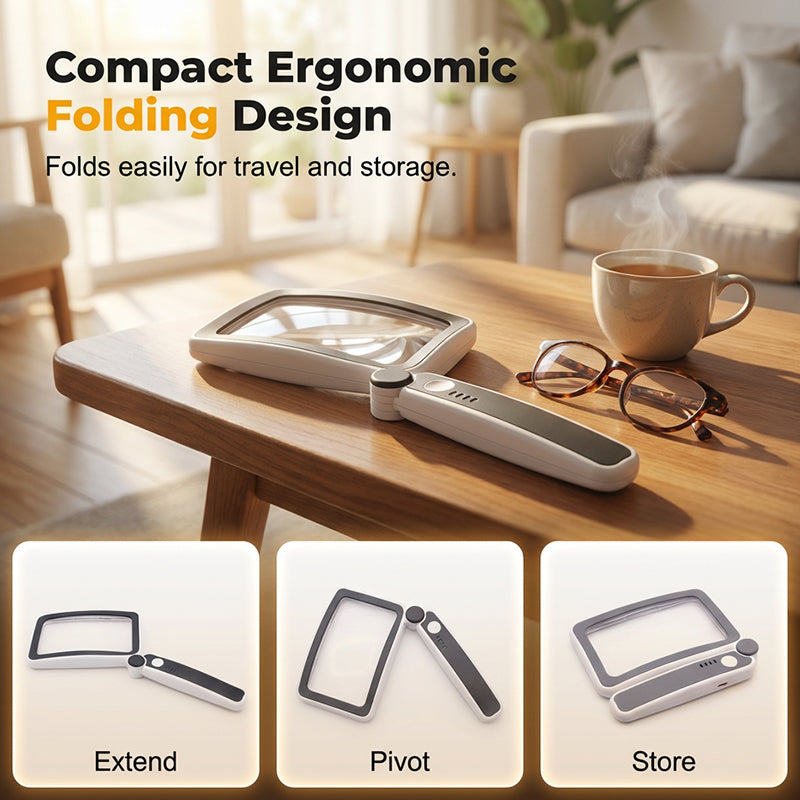 🔥Folding Handheld Magnifying Glass with Light for Reading - Image 2